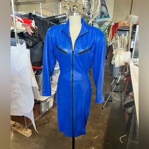 1988 Michael Hoban North Beach Leathers lambskin zipper dress